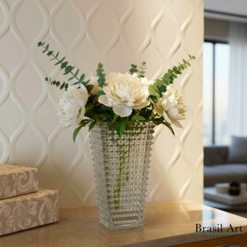 Vaso de Cristal Maya - Decoração Moderna e Luxuosa