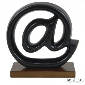 Arroba Decorativo em Cerâmica Preto