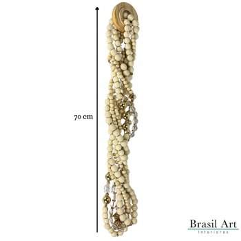 Colar Decorativo G Off-White/ Dourado
