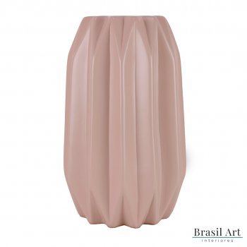 Vaso Decorativo Losango Médio em Cerâmica Rose
