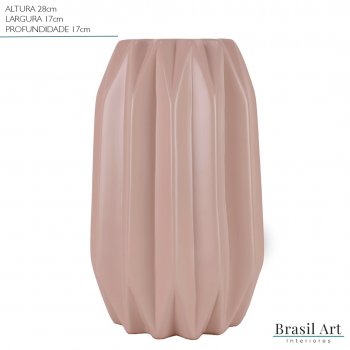 Vaso Decorativo Losango Médio em Cerâmica Rose