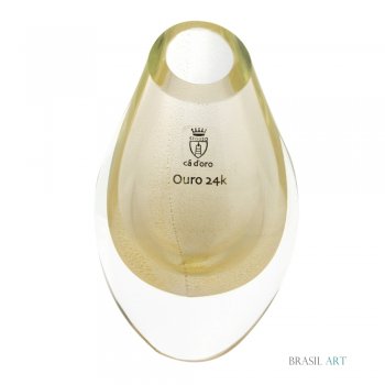 Gota Mini Baixa Ouro 24K em Cristal Murano