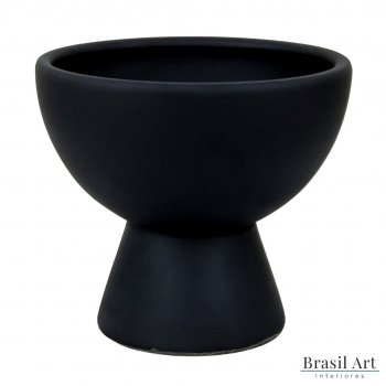 Vaso Decorativo Man em Cerâmica Preto