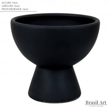 Vaso Decorativo Man em Cerâmica Preto