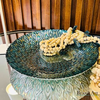 Centro de Mesa Decorativo Pavão Turquesa - Design Exótico e Vibrante