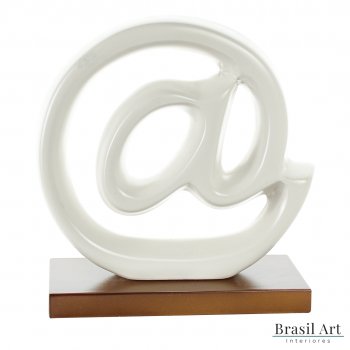 Arroba Decorativo em Cerâmica Off White
