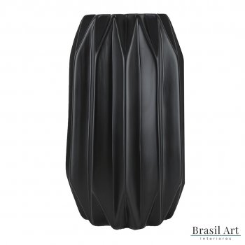 Vaso Decorativo Losango Médio em Cerâmica Preto