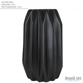 Vaso Decorativo Losango Médio em Cerâmica Preto