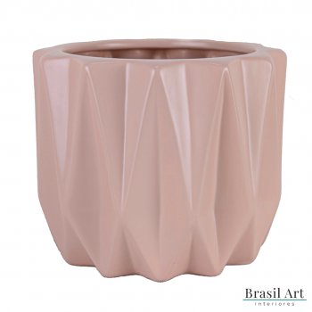 Vaso Decorativo Losango Grande em Cerâmica Rose