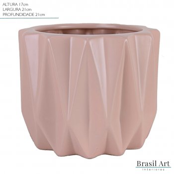 Vaso Decorativo Losango Grande em Cerâmica Rose