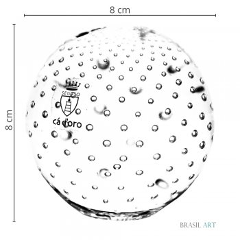 Peso Tela Bola Transparente em Cristal Murano