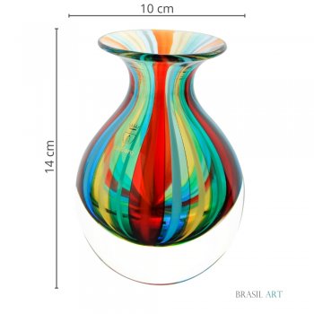 Conjunto de Mini Vasos com Bastões Coloridos em Cristal Murano