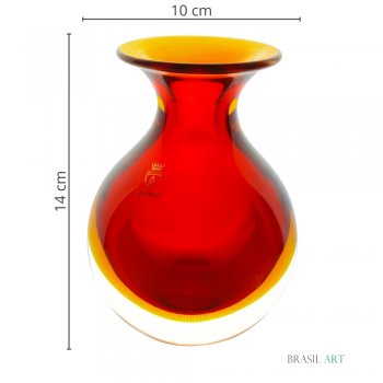 Conjunto de Mini Vasos Vermelho em Cristal Murano