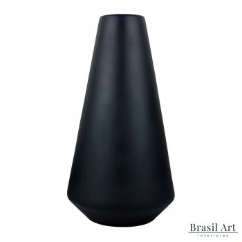 Vaso Decorativo Cone em Cerâmica Preto