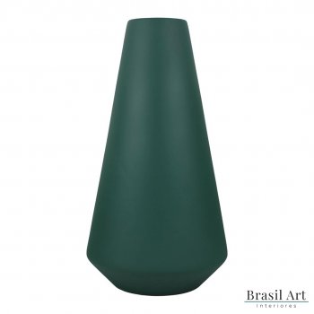 Vaso Decorativo Cone em Cerâmica Verde Musgo