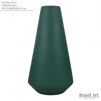 Vaso Decorativo Cone em Cerâmica Verde Musgo