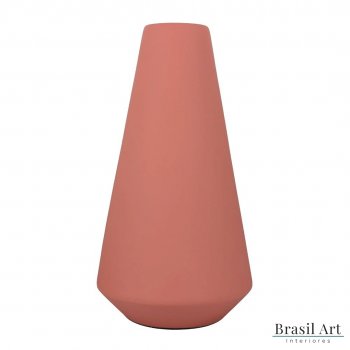 Vaso Decorativo Cone em Cerâmica Rosa