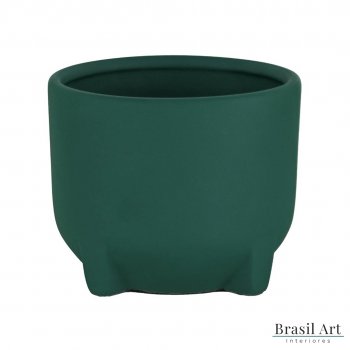 Vaso Decorativo Pequeno em Cerâmica Verde Musgo