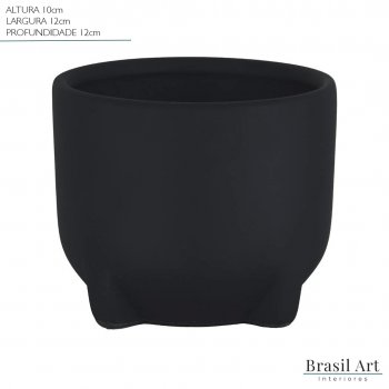 Vaso Decorativo Pequeno em Cerâmica Preto