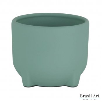 Vaso Decorativo Médio em Cerâmica Verde Menta