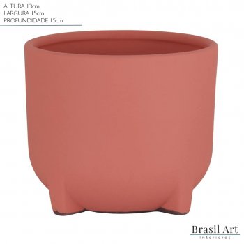 Vaso Decorativo Médio em Cerâmica Rosa