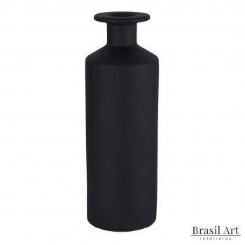 Vaso Decorativo Alto em Cerâmica Preto