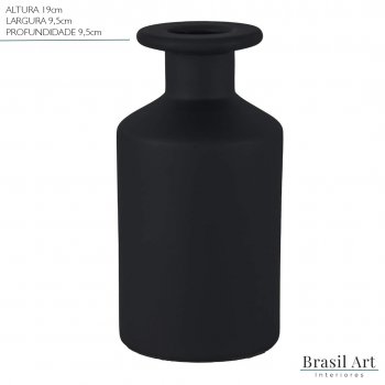 Vaso Decorativo Médio em Cerâmica Preto