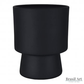 Vaso Decorativo em Cerâmica Preto