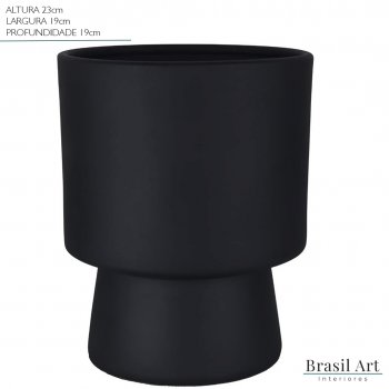 Vaso Decorativo em Cerâmica Preto