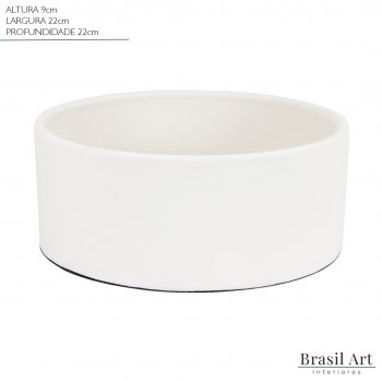 Vaso Decorativo Grande com Suporte em Cerâmica Off White