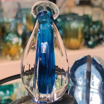 Imagem Santa Azul em Cristal Murano