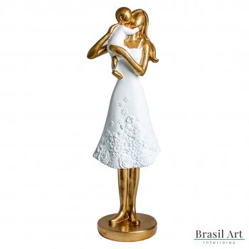 Estátua para Decoração Mãe com Bebê
