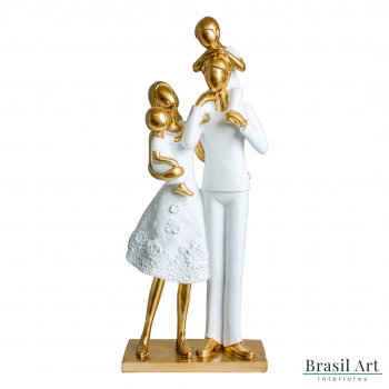 Estátua para Decoração Casal com Filhos