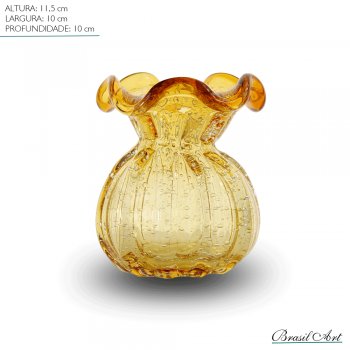 Vaso Trouxinha Italy Pequeno Vidro Âmbar