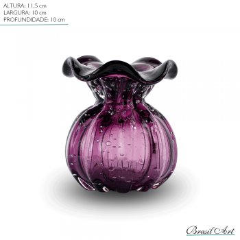 Vaso Trouxinha Italy Pequeno Vidro Roxa
