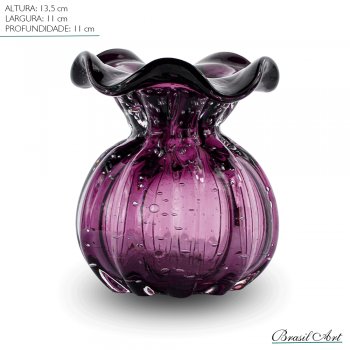 Vaso Trouxinha Italy Média Vidro Roxo