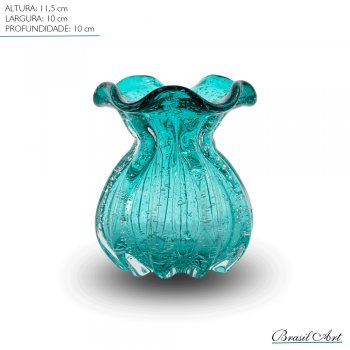 Vaso Trouxinha Italy Pequeno Vidro Azul Tiffany