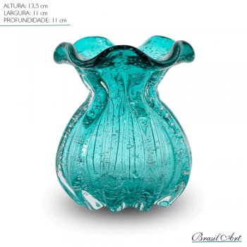 Vaso Trouxinha Italy Média Vidro Azul Tiffany