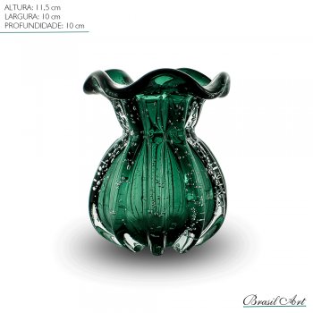 Vaso Trouxinha Italy Pequeno Vidro Esmeralda
