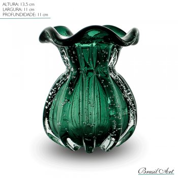 Vaso Trouxinha Italy Médio Vidro Esmeralda