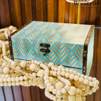 Caixa Decorativa Grande Geométrica – Porta-objetos Estilo Luxo para Sala e Quarto