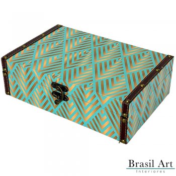 Caixa Decorativa Grande Geométrica – Porta-objetos Estilo Luxo para Sala e Quarto