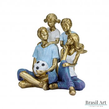Estátua para Decoração Família do Esporte com Filhos