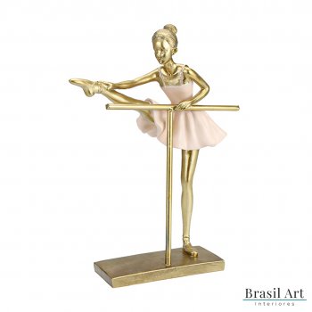 Estátua para Decoração Bailarina Alongamento