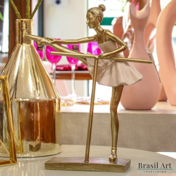 Estátua para Decoração Bailarina Alongamento