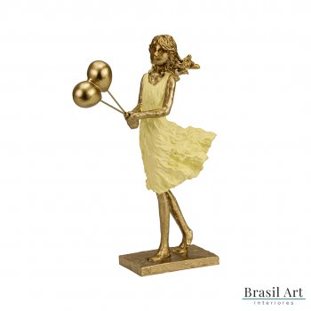 Estátua para Decoração Menina com Balões