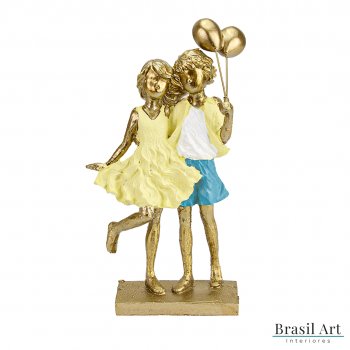 Estátua para Decoração Crianças com Balões