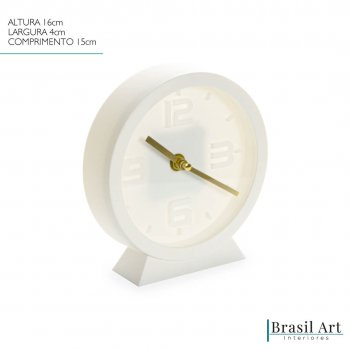 Relógio de Mesa Classical Clean Off White