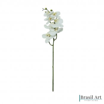 Haste Permanente de Orquídea Phalaeno Branca  63cm