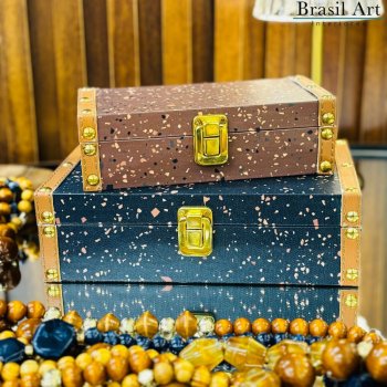 Caixa Decorativa Pequena Texture – Organização e Estilo Rústico para Ambientes Sofisticados